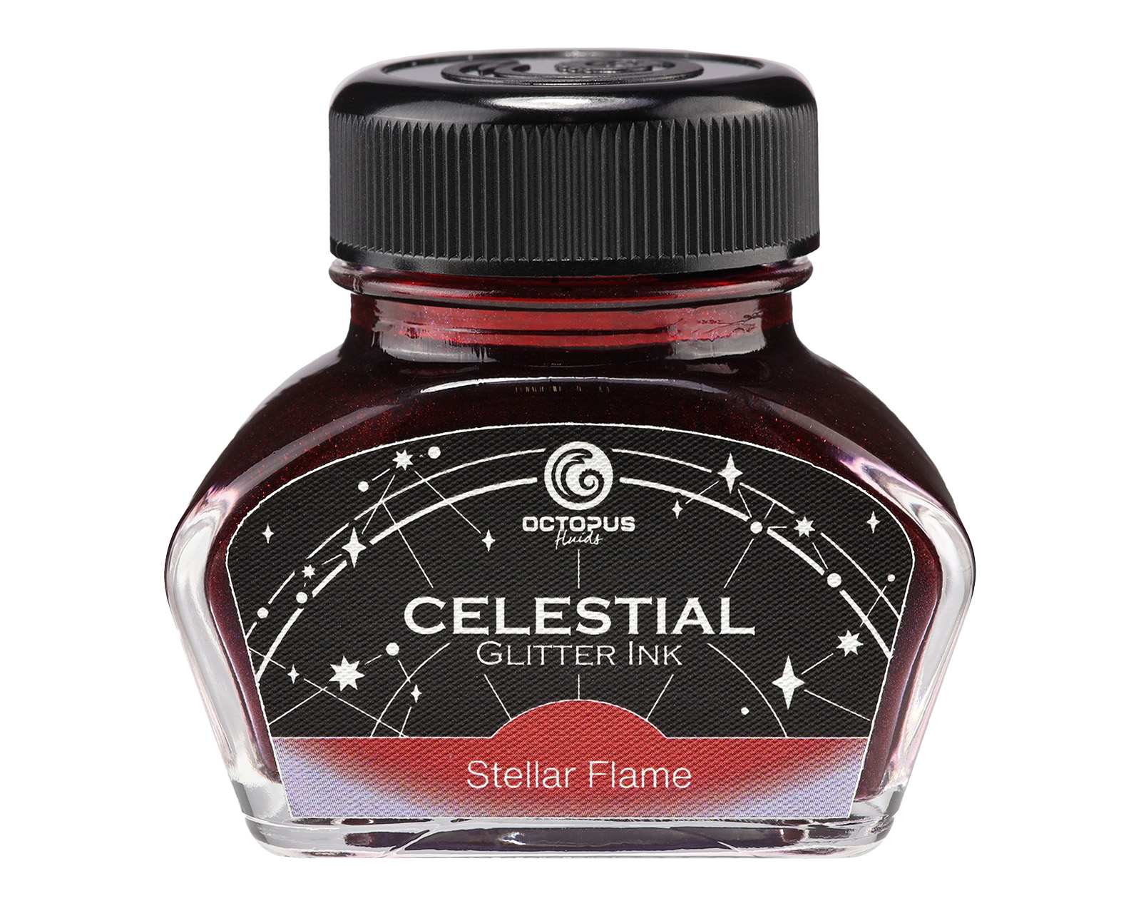 Octopus Füllhalter Tinte Glitzer Stellar-Flame 30 ml