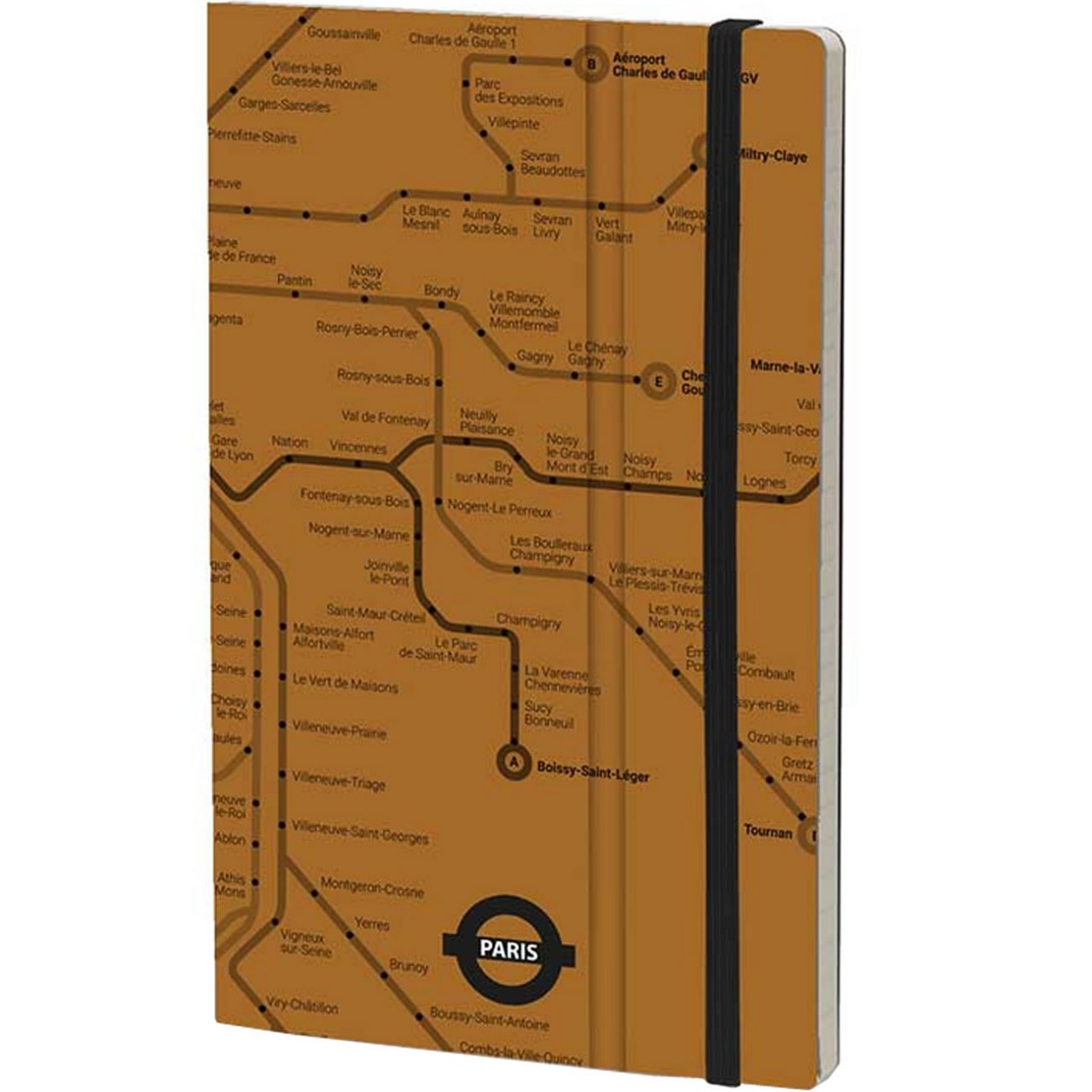 Stifflexible Notizbuch UNDERGROUND 9 x 14 cm 144 S., YELLOW (Paris)