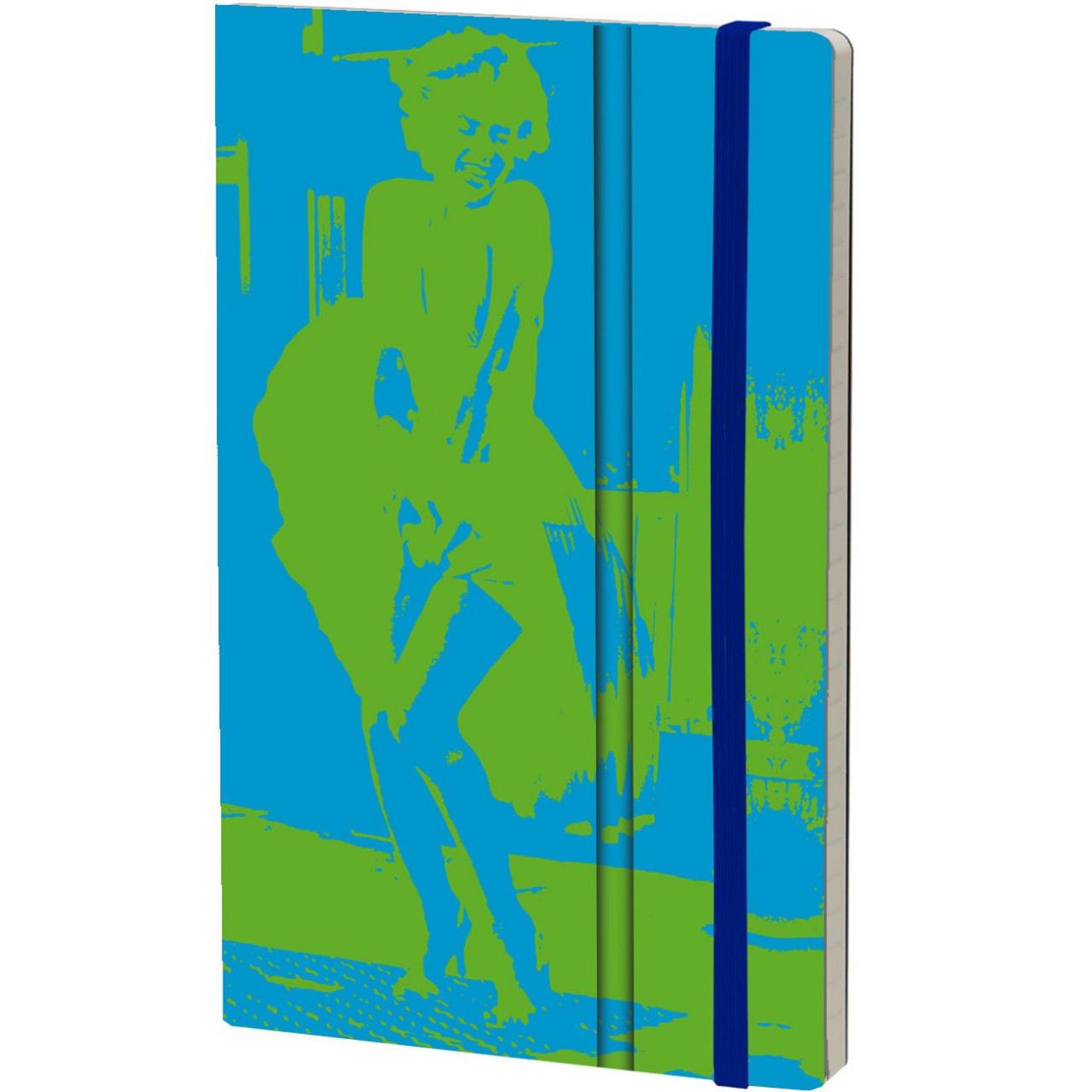 Stifflexible Notizbuch FLUO MARILYNN 13 x 21 cm 192 S., GREEN-BLUE